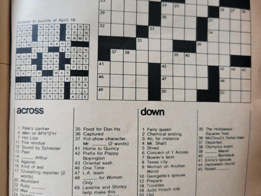 My 1977 TV Guide Has An Untouched Crossword Puzzle Fill Out One Line Please R nostalgia