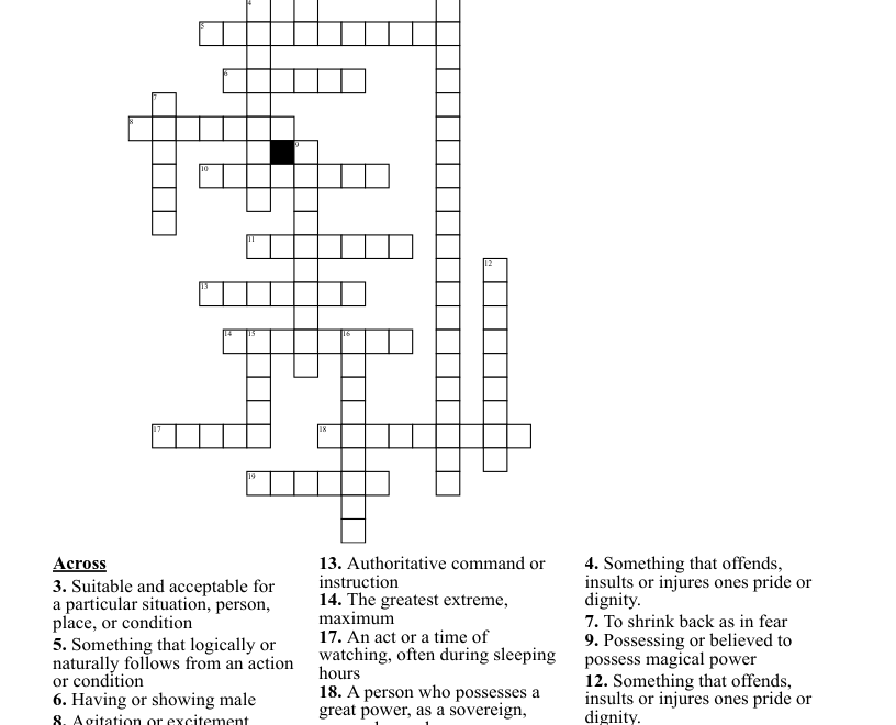My Wonder Horse Study Sheet Crossword WordMint