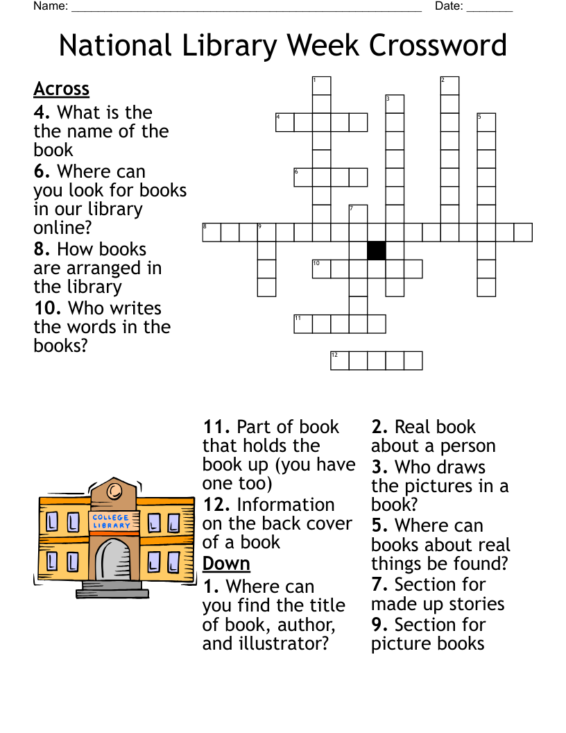 National Library Week Crossword WordMint National Library Week Crossword WordMint