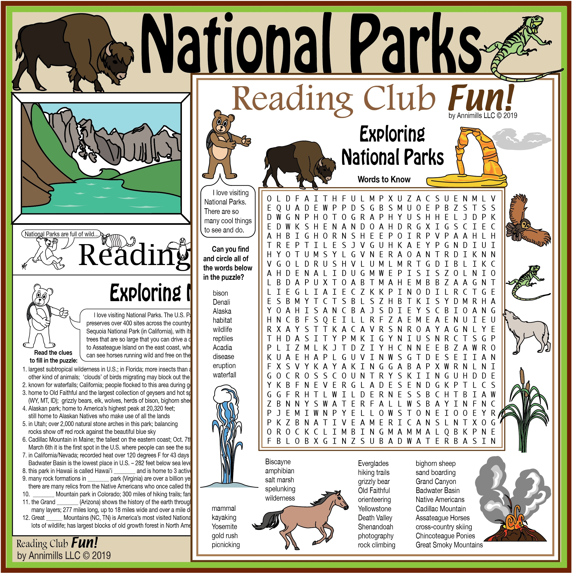 Everglades Crossword Puzzles Kids Printable