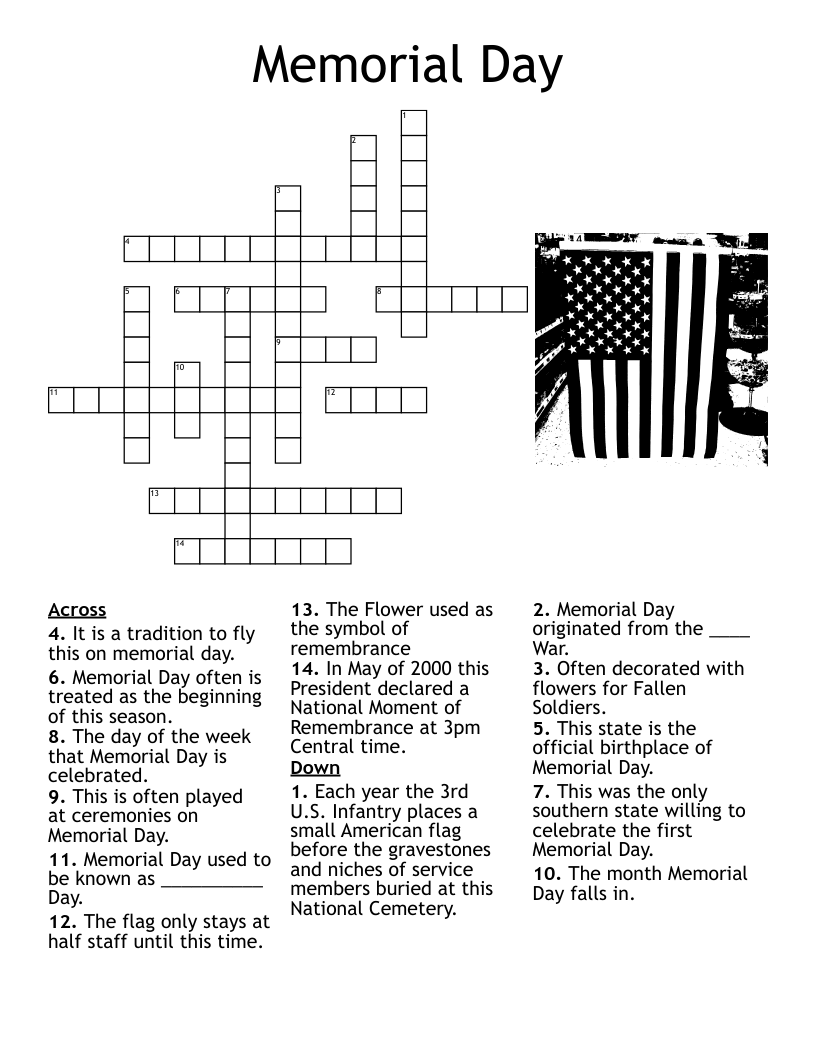 American Indian War Crossword Puzzles Printable