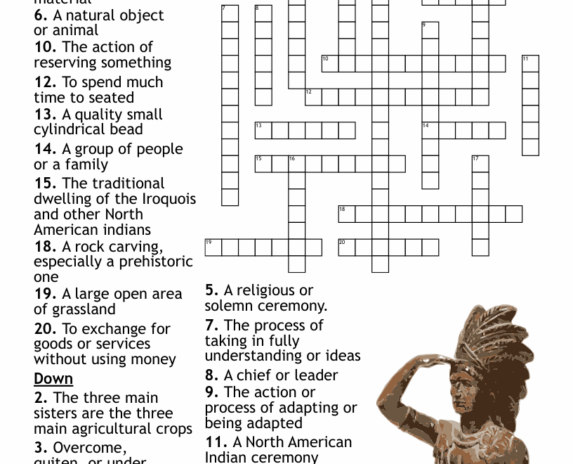 Native American Crossword Puzzle WordMint