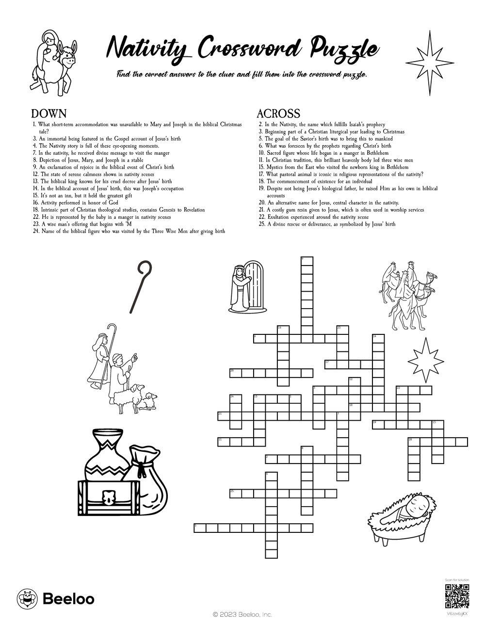 Nativity Crossword Puzzle Beeloo Printable Crafts And Activities For Kids Nativity Crossword Puzzle Beeloo Printable Crafts And Activities For Kids