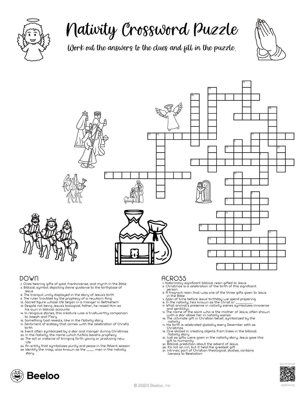 Nativity Crossword Puzzle Beeloo Printable Crafts And Activities For Kids Nativity Crossword Puzzle Beeloo Printable Crafts And Activities For Kids
