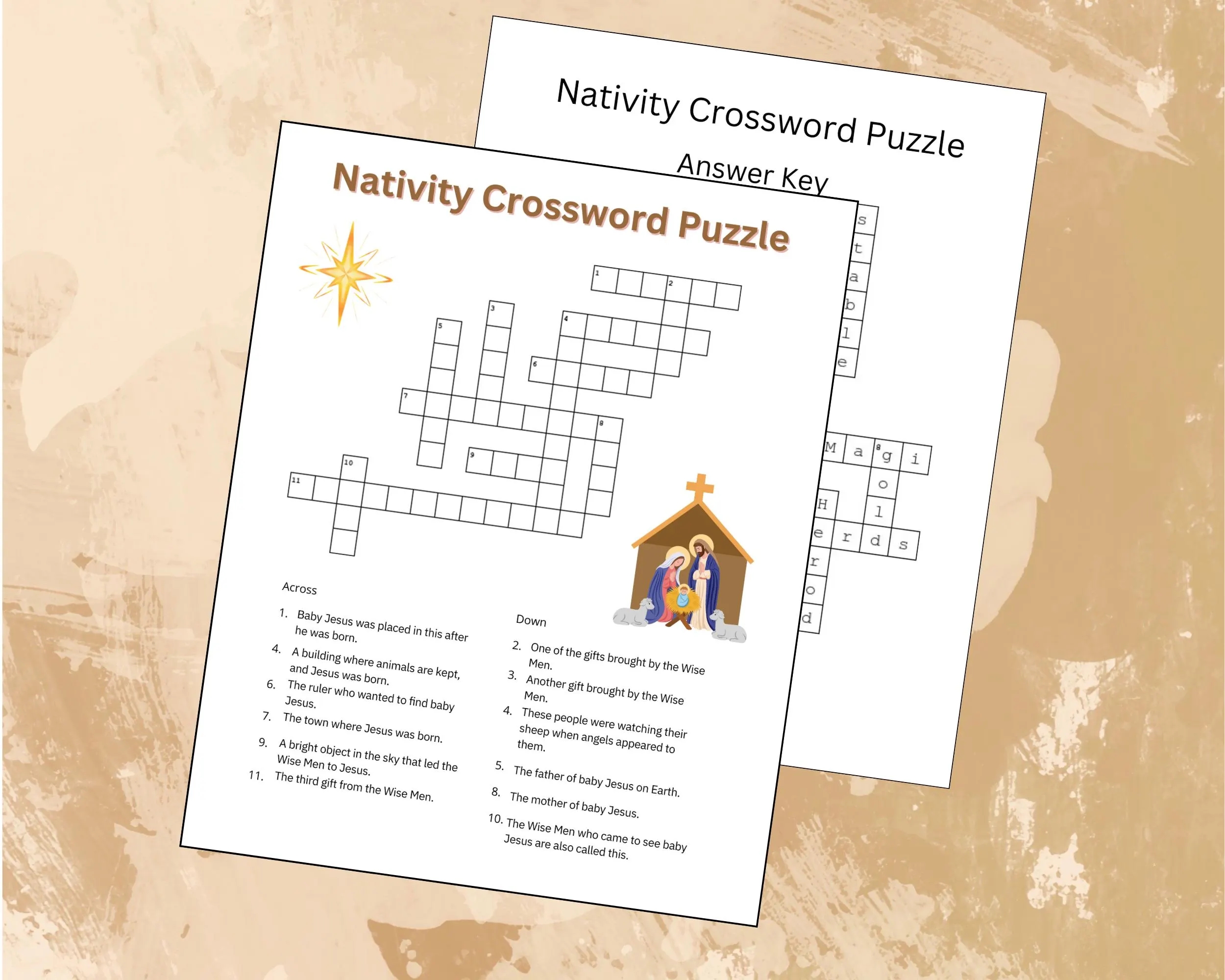 Free Printable Birth Of Jesus Crossword Puzzle
