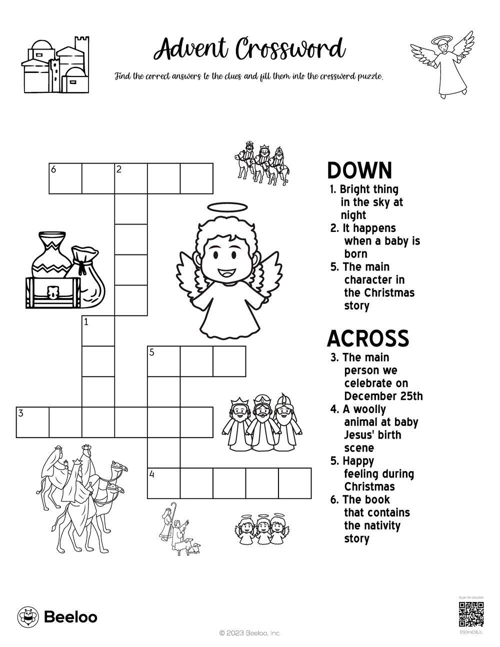 Nativity themed Crossword Puzzles Beeloo Printable Crafts And Activities For Kids Nativity themed Crossword Puzzles Beeloo Printable Crafts And Activities For Kids