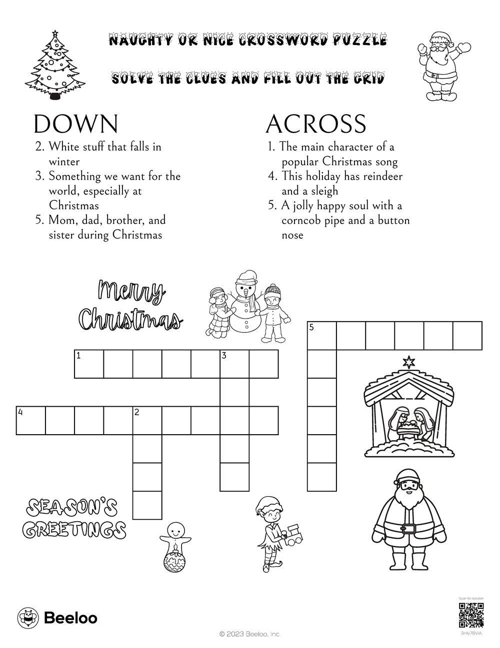 Naughty Or Nice Crossword Puzzle Beeloo Printable Crafts And Activities For Kids Naughty Or Nice Crossword Puzzle Beeloo Printable Crafts And Activities For Kids