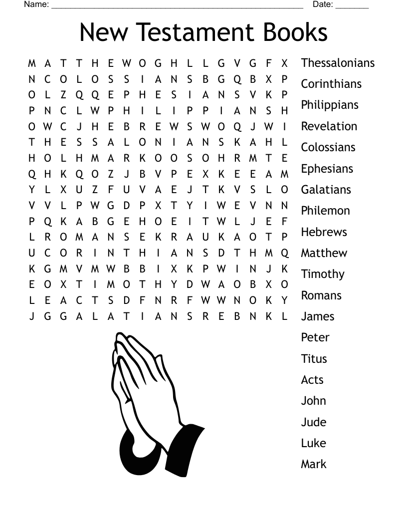 New Testament Bible Books Crossword WordMint