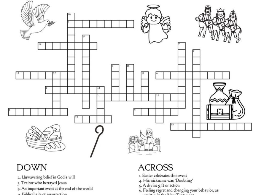 New Testament themed Crossword Puzzles Beeloo Printable Crafts Worksheets Library