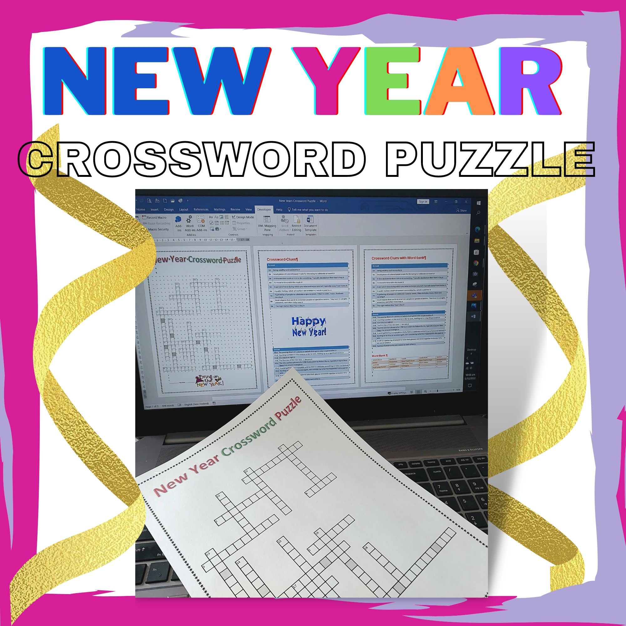 New Year Crossword Puzzle Made By Teachers New Year Crossword Puzzle Made By Teachers