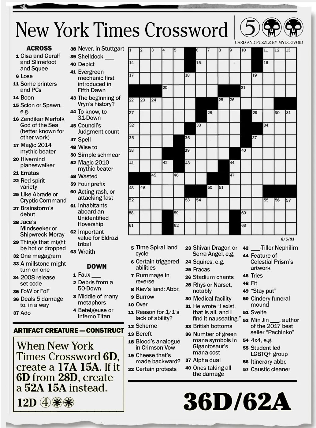New York Times Crossword x post From R HellsCube R magicTCG New York Times Crossword x post From R HellsCube R magicTCG