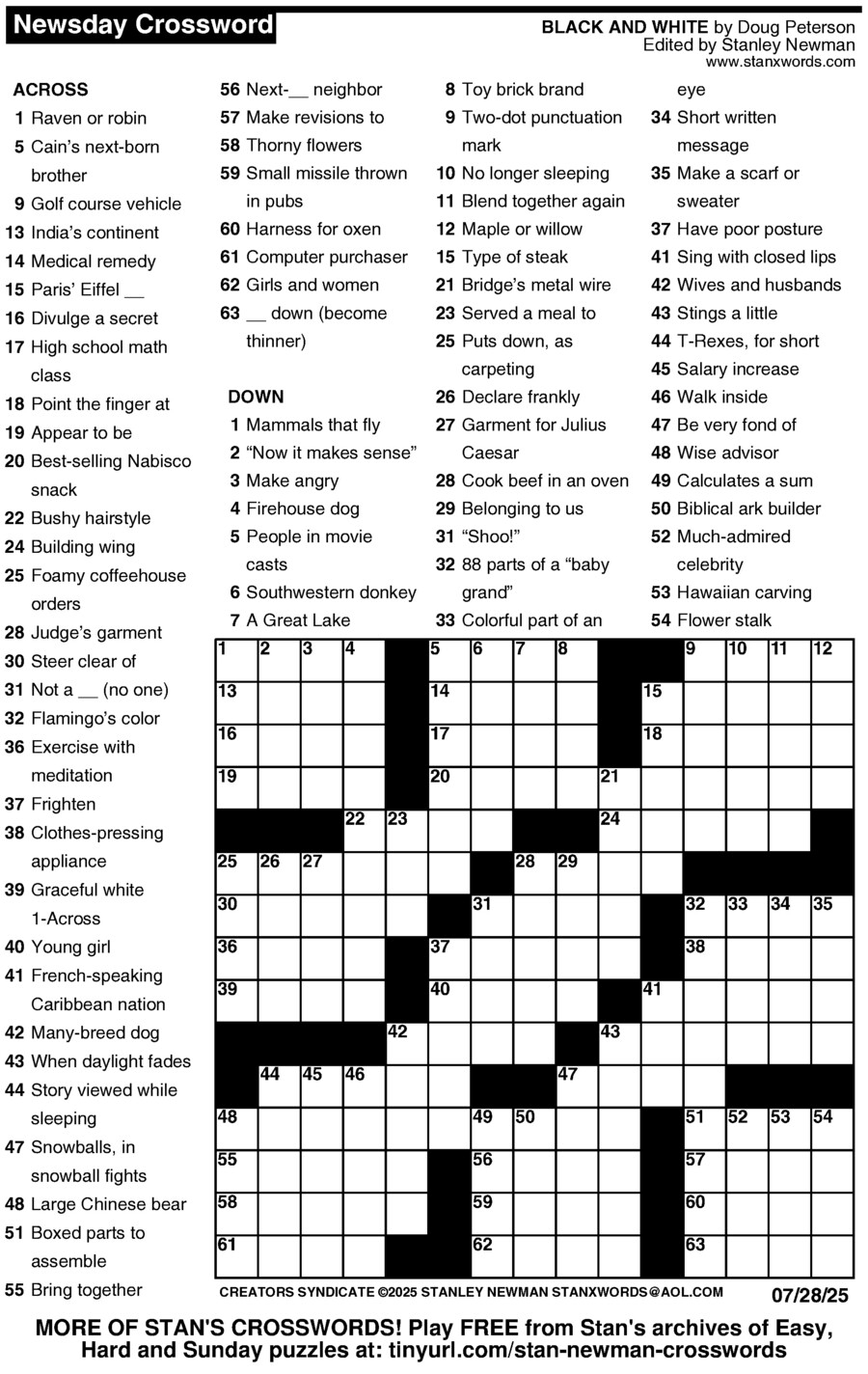 Newsday Crossword Puzzle Creators Syndicate Newsday Crossword Puzzle Creators Syndicate