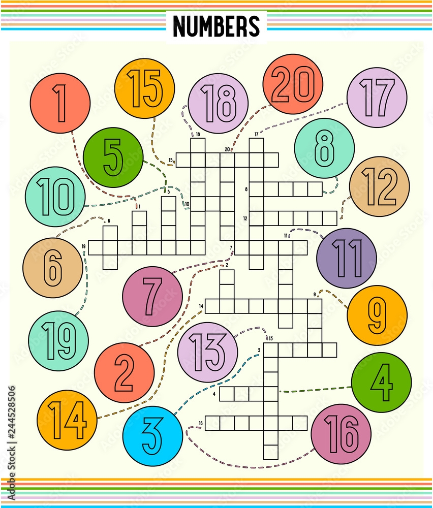 Number Crossword For Kids Learning English Words Game For Children Complete The Puzzle Educational Worksheet For Kids Stock Illustration Adobe Stock Number Crossword For Kids Learning English Words Game For Children Complete The Puzzle Educational Worksheet For Kids Stock Illustration Adobe Stock