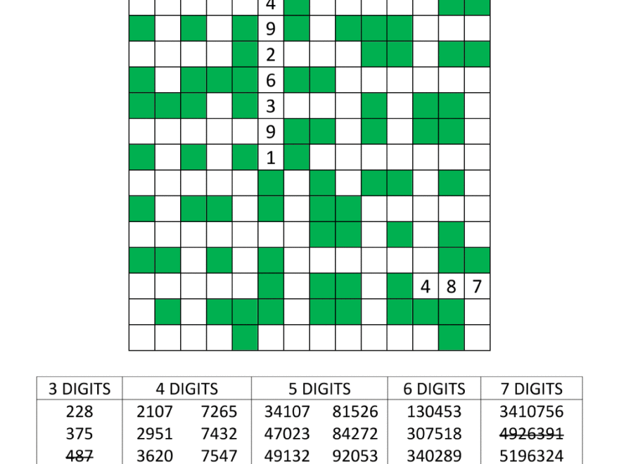 Number Fill In Puzzles