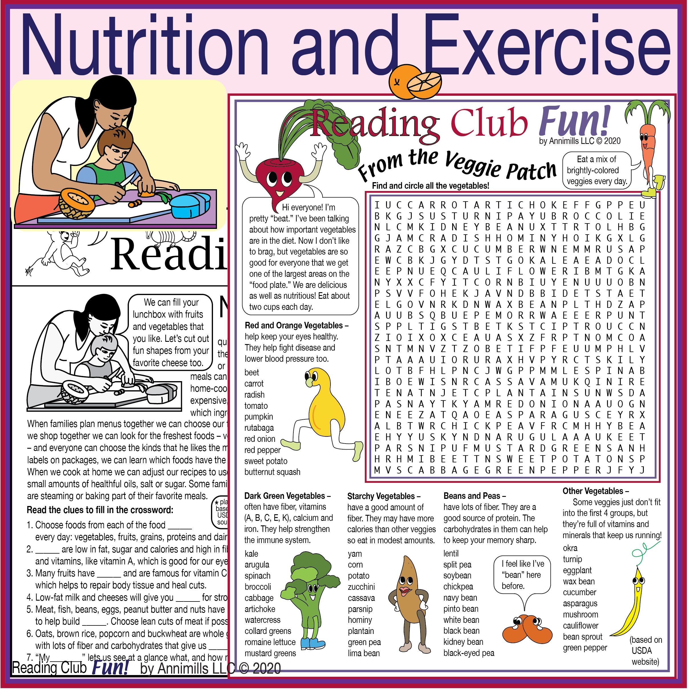 Nutrition Exercise Cooking Printable Puzzles Made By Teachers Nutrition Exercise Cooking Printable Puzzles Made By Teachers
