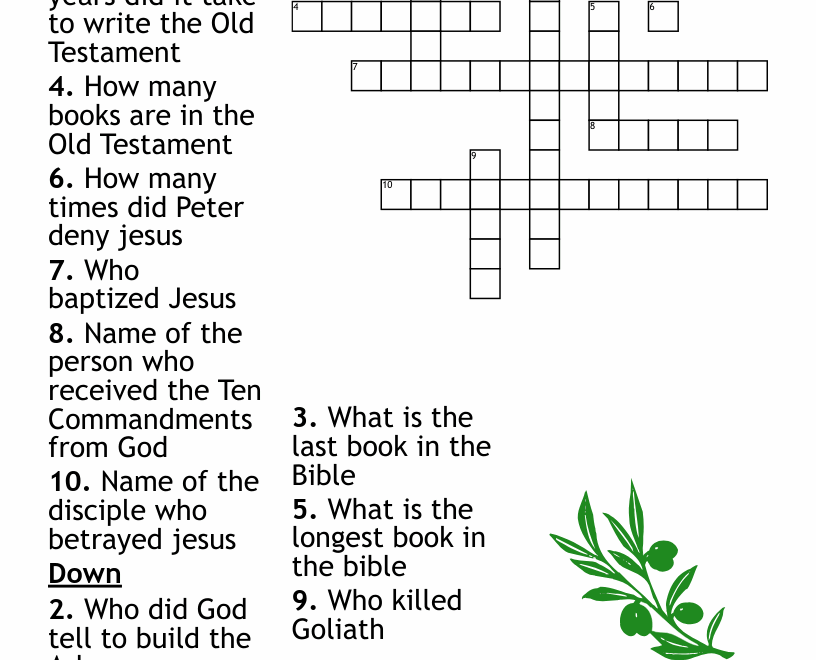 Old Testament Books Crossword WordMint