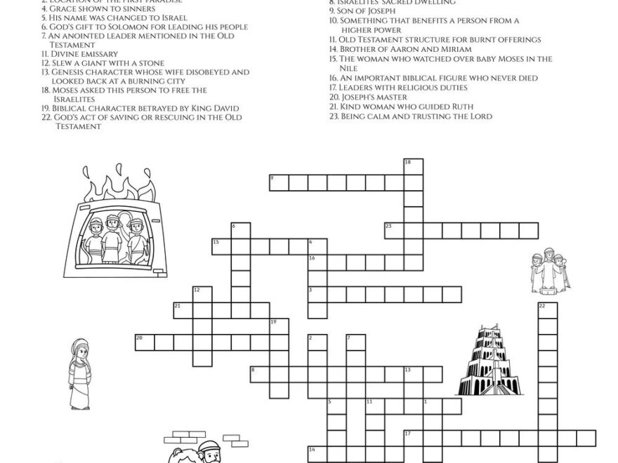Old Testament themed Crossword Puzzles Beeloo Printable Crafts And Activities For Kids