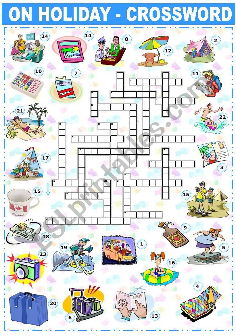 ON HOLIDAY CROSSWORD ESL Worksheet By Katiana ON HOLIDAY CROSSWORD ESL Worksheet By Katiana