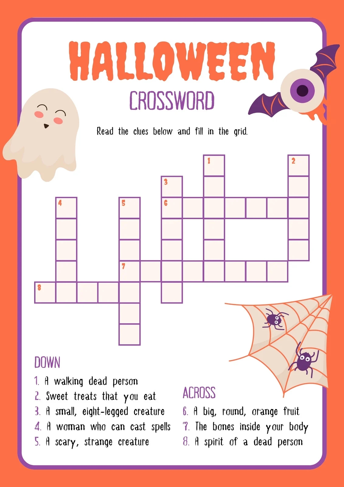 Free Printable Halloween Crossword Free Printable Halloween Crossword