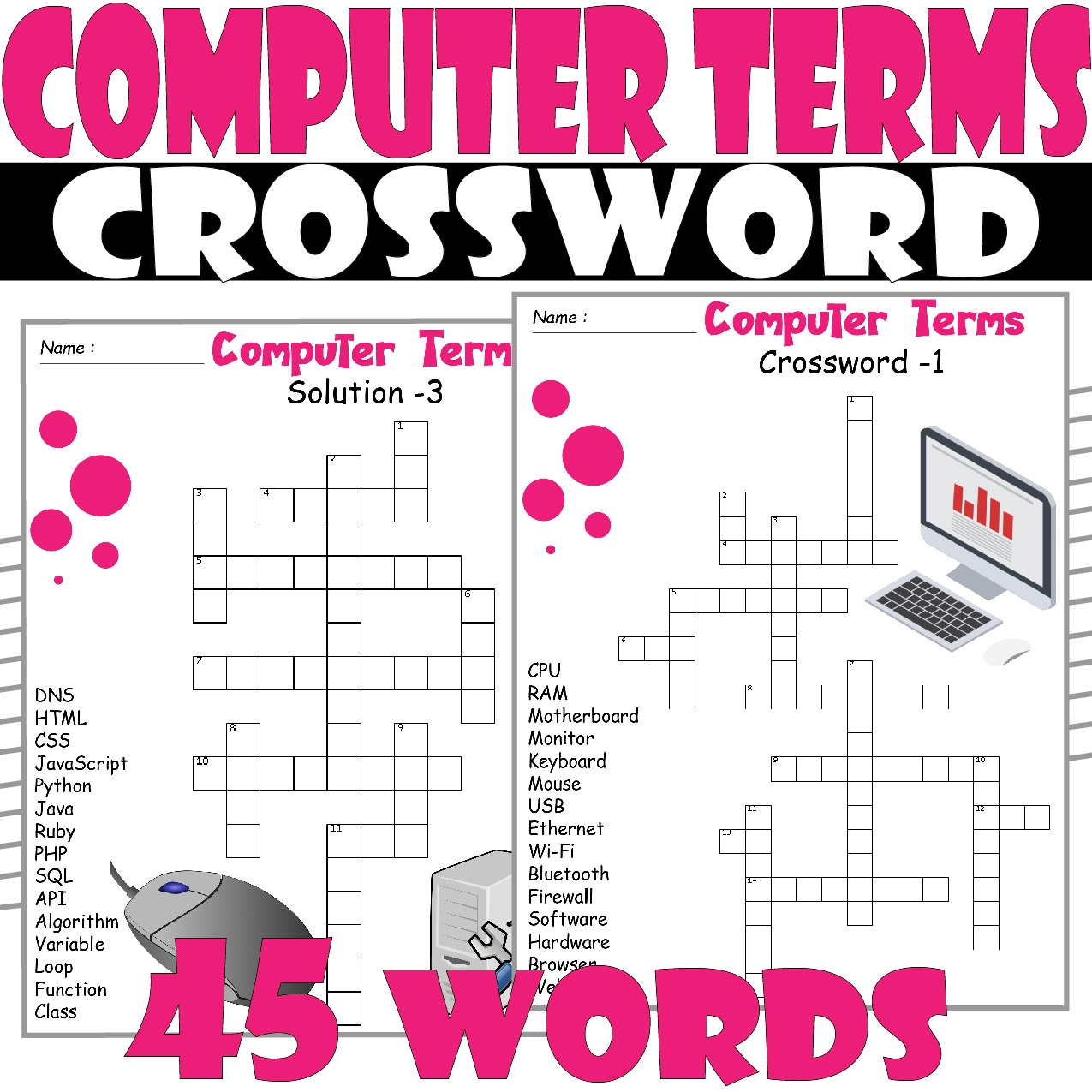 Computer Terms Crossword Puzzle Printable Computer Terms Crossword Puzzle Printable