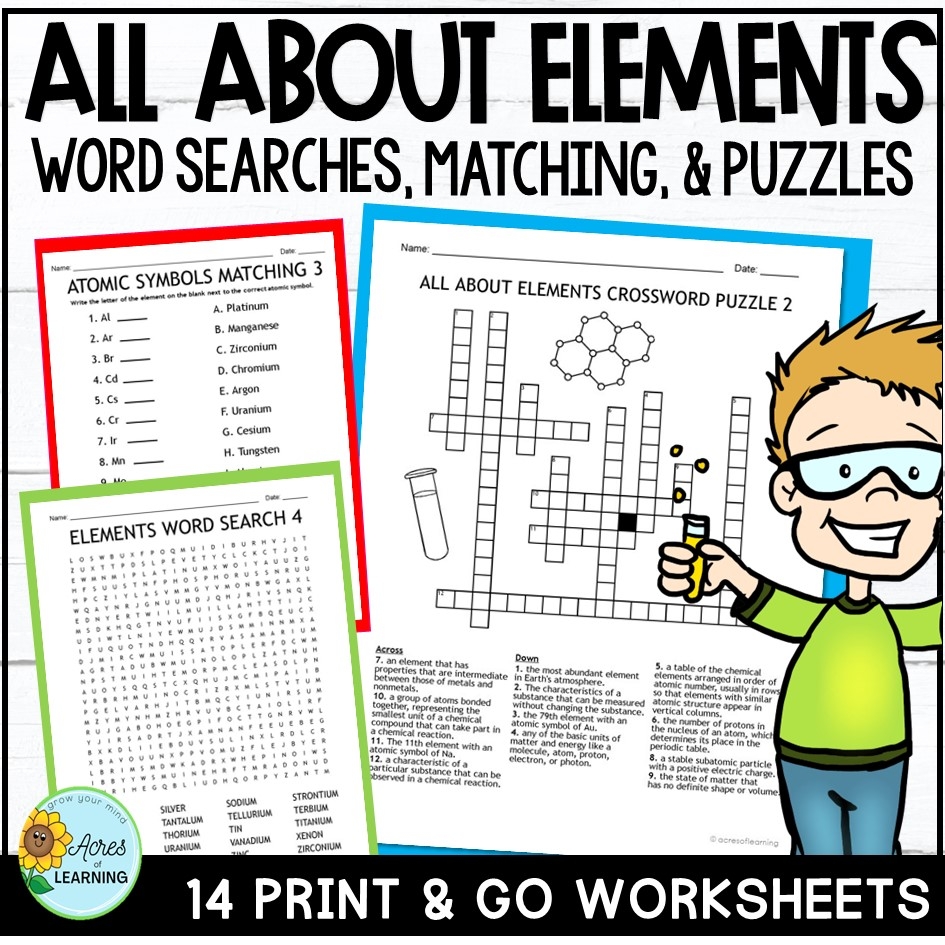 Periodic Table Word Search Science Fun Pages Element Crossword Puzzles Made By Teachers Periodic Table Word Search Science Fun Pages Element Crossword Puzzles Made By Teachers