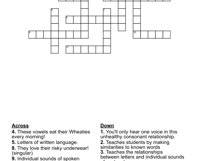 Phonics Crossword WordMint