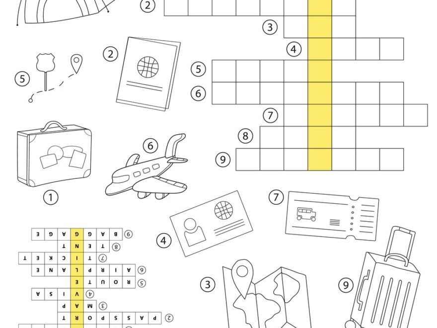 Preschool Crossword Puzzle Worksheet Royalty Free Vector