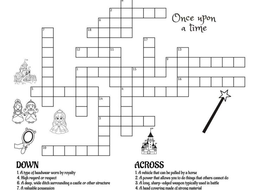 Princess themed Crossword Puzzles Beeloo Printable Crafts And Activities For Kids