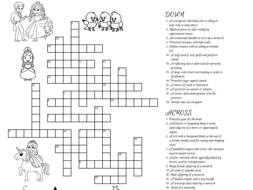 Princess themed Crossword Puzzles Beeloo Printable Crafts And Activities For Kids