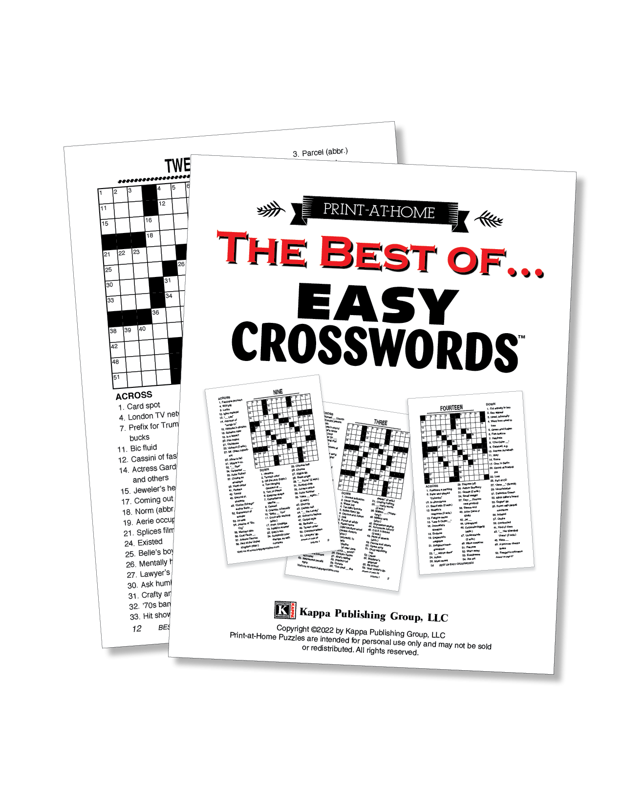 Print at Home Easy Crosswords Kappa Puzzles