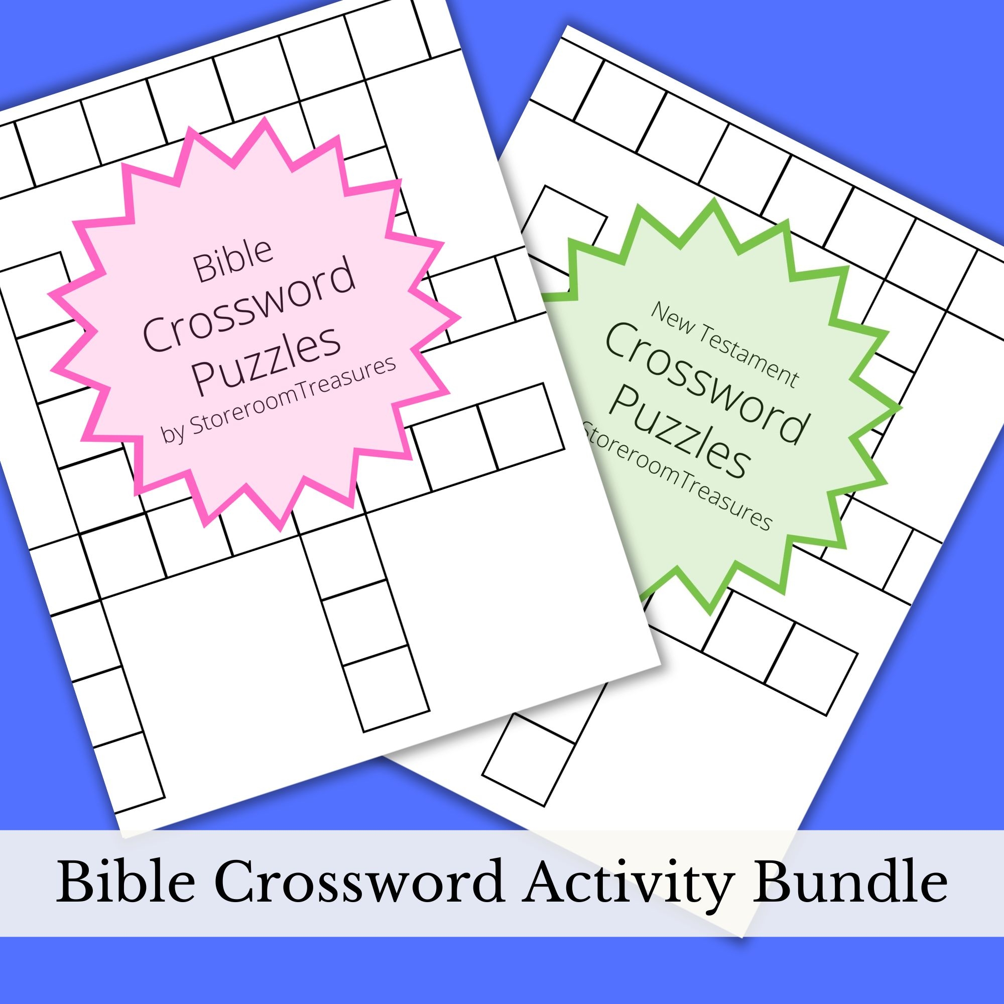 Printable Bible Crossword Kids Activity Book Bundle Classful