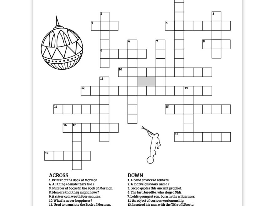 Printable Book Of Mormon Crossword Puzzle Advanced Worksheets Library