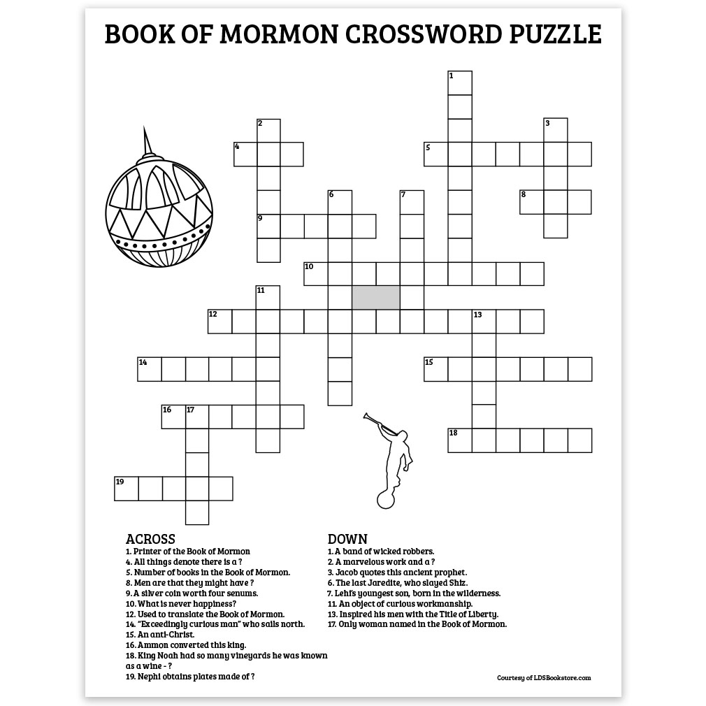 Printable Book Of Mormon Crossword Puzzle Advanced Worksheets Library