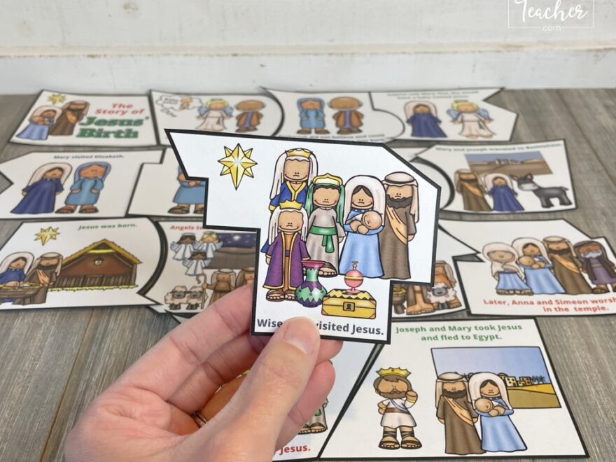 Printable Christmas Floor Puzzle Nativity Puzzle For Kids Kids Bible Teacher