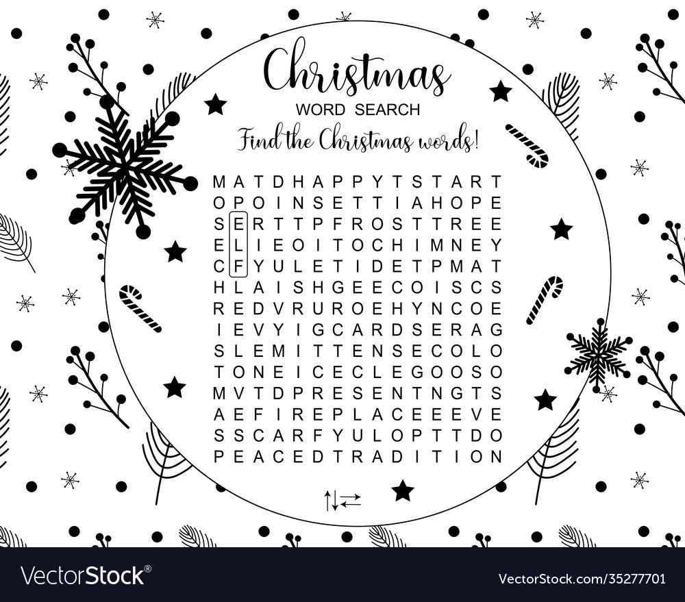 Printable Christmas Word Search Puzzle Royalty Free Vector Printable Christmas Word Search Puzzle Royalty Free Vector