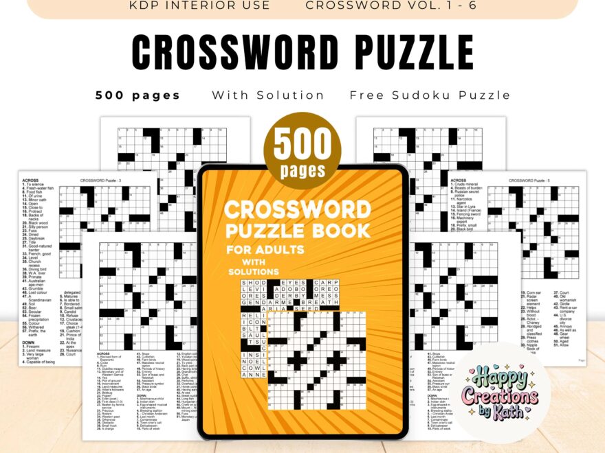 Printable Crosswords Etsy