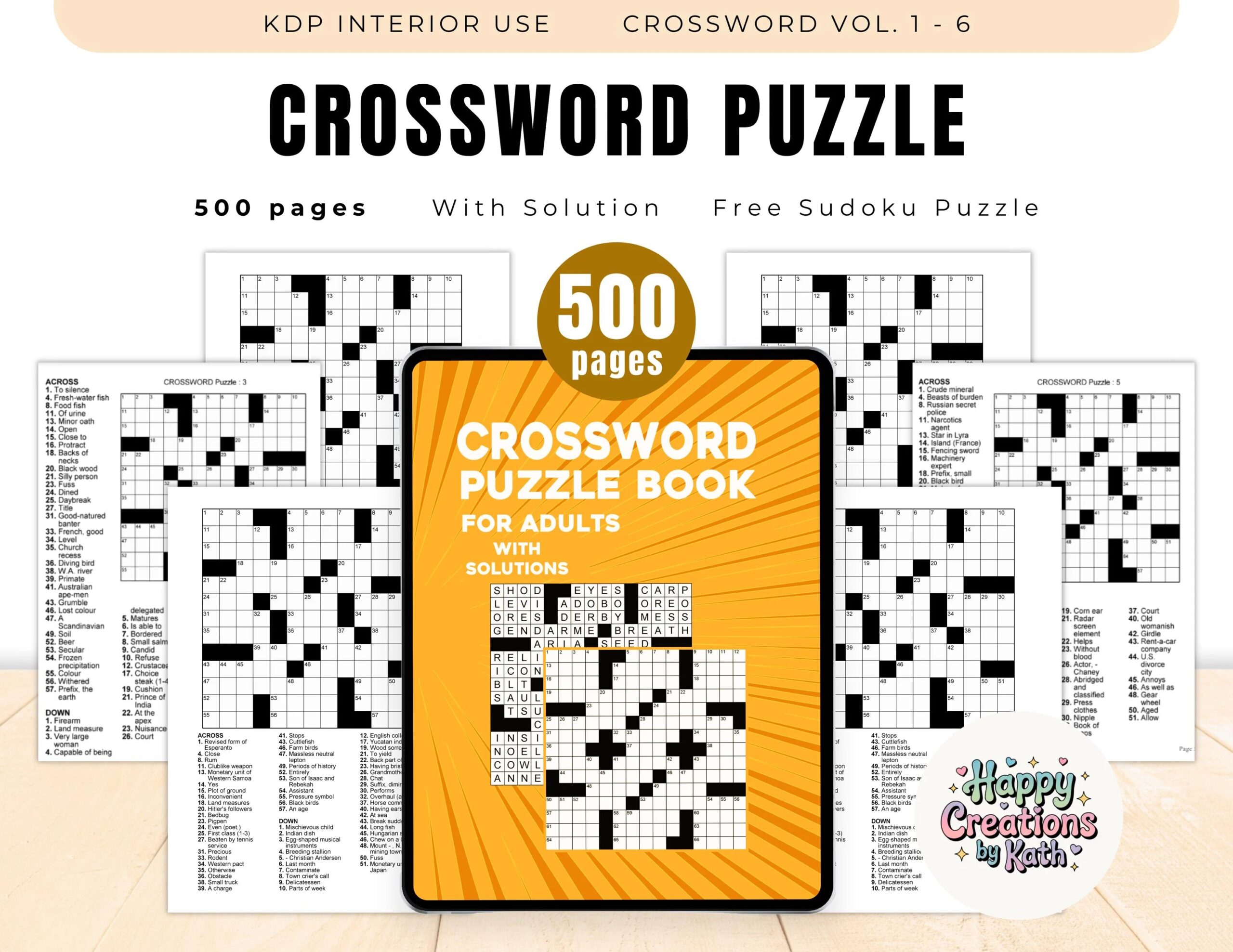 Printable Crosswords Etsy Printable Crosswords Etsy