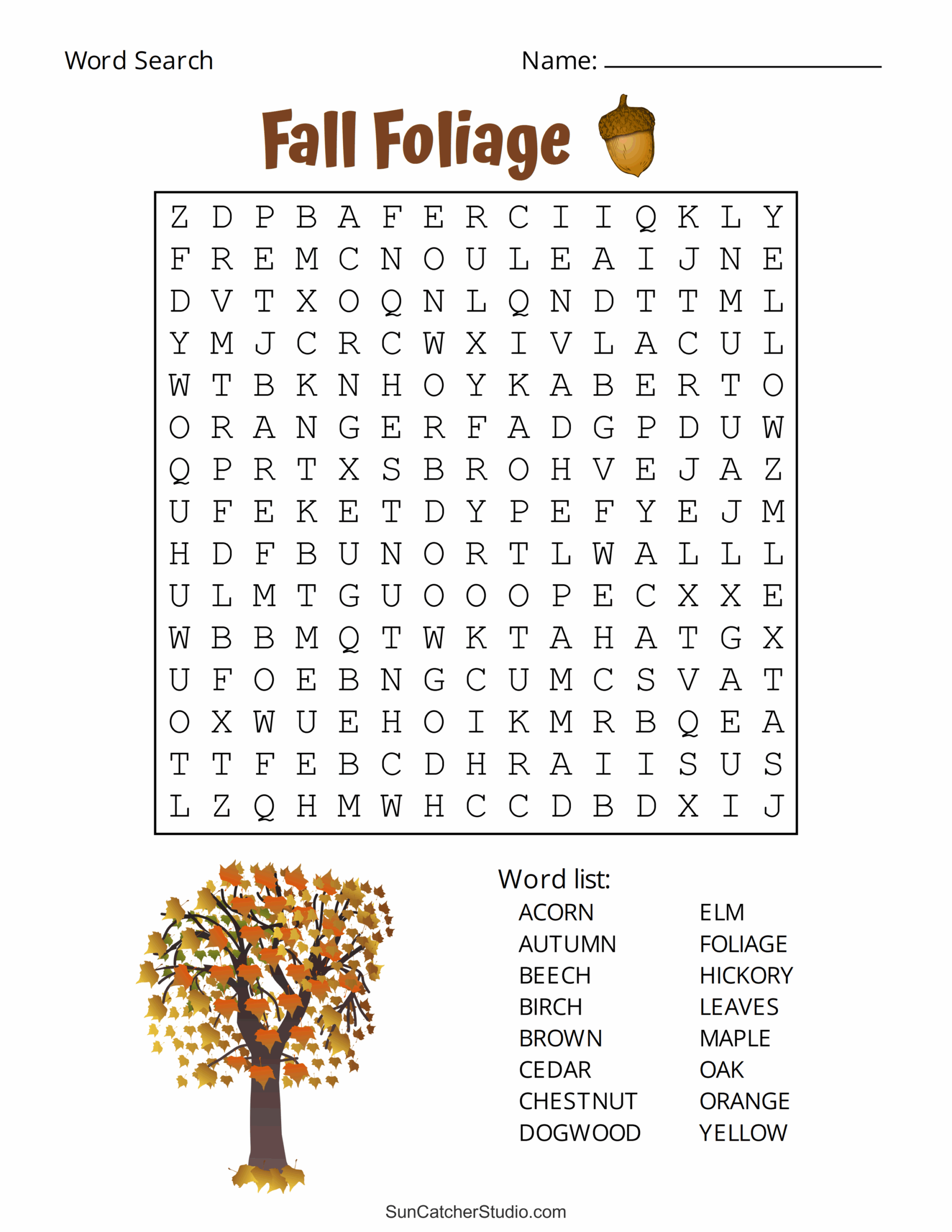 Printable Fall Word Search Puzzles Autumn Word Search Free Printables Monograms Design Tools Patterns DIY Projects