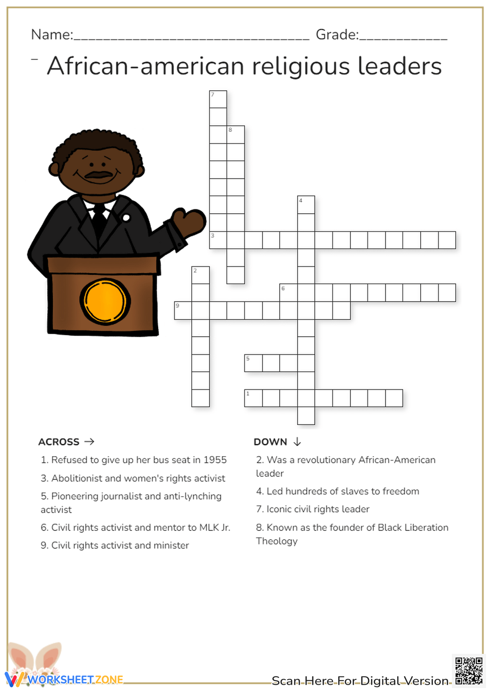 Printable Grade 2 Black History Crossword Puzzle Worksheets Download Printable Grade 2 Black History Crossword Puzzle Worksheets Download