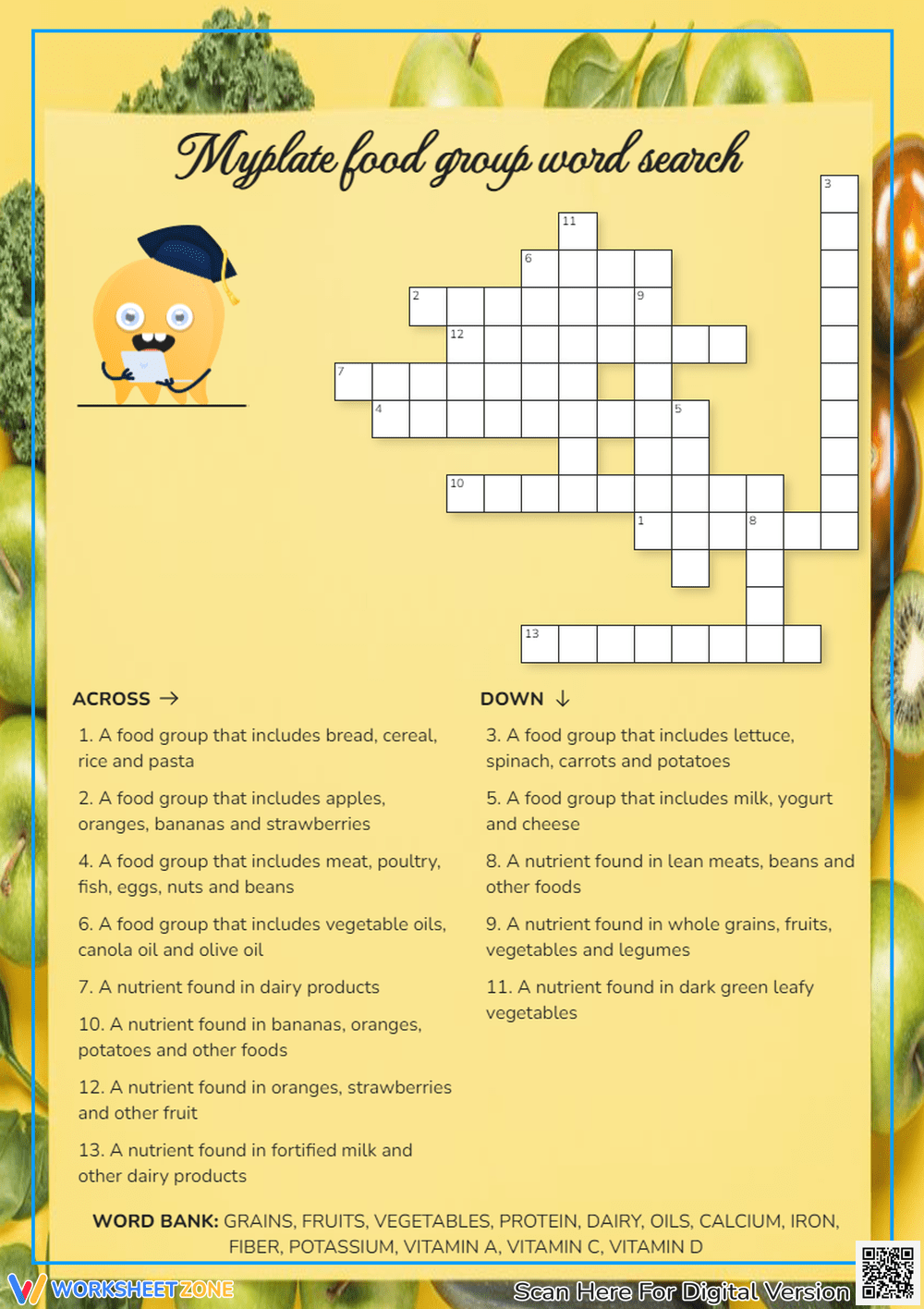 Printable Grade 4 Food Crossword Puzzle Worksheets Download Printable Grade 4 Food Crossword Puzzle Worksheets Download