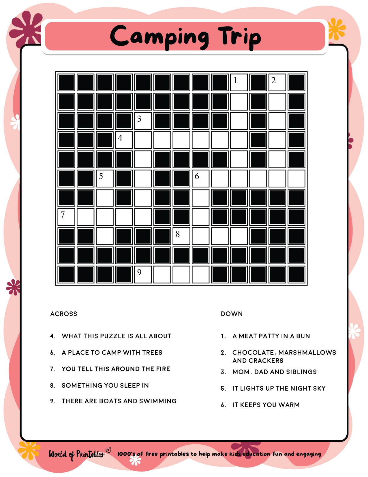 Printable Kids Crossword Puzzles World Of Printables