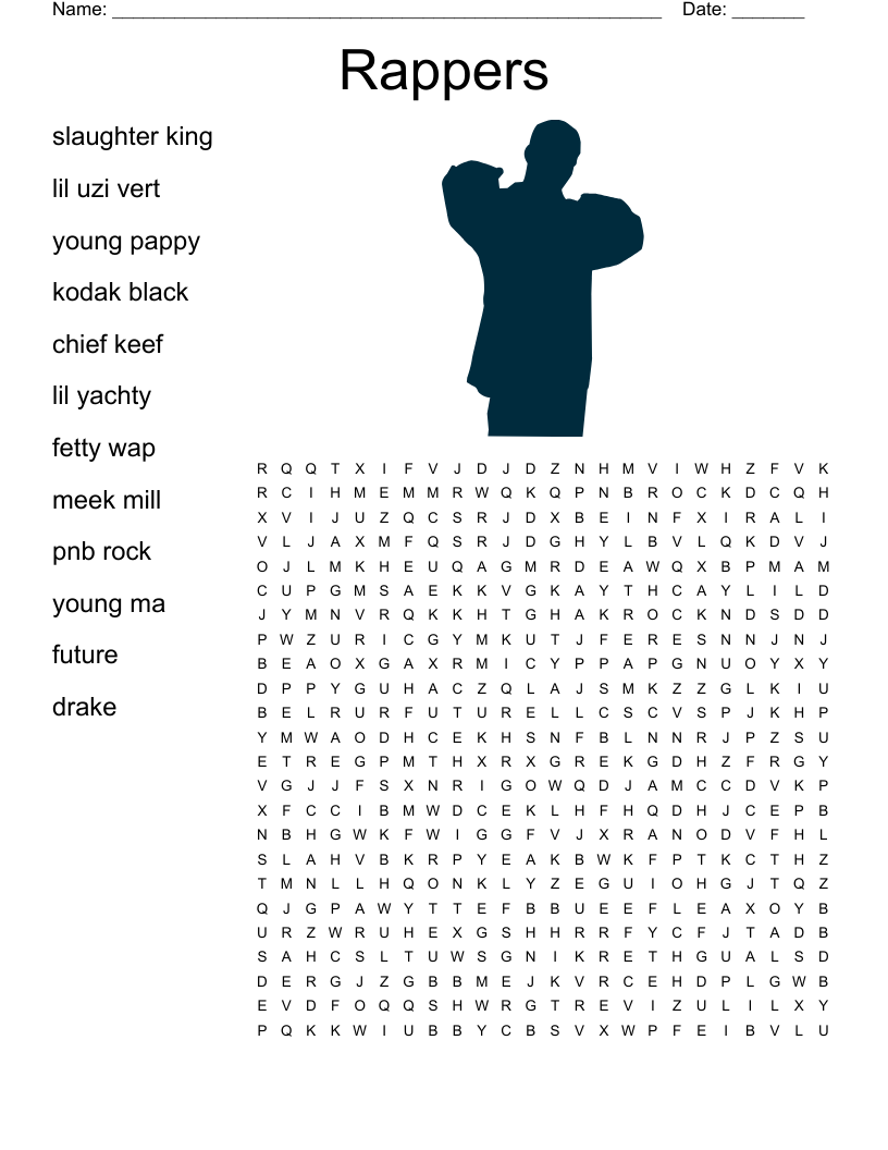 Rappers Word Search WordMint Rappers Word Search WordMint