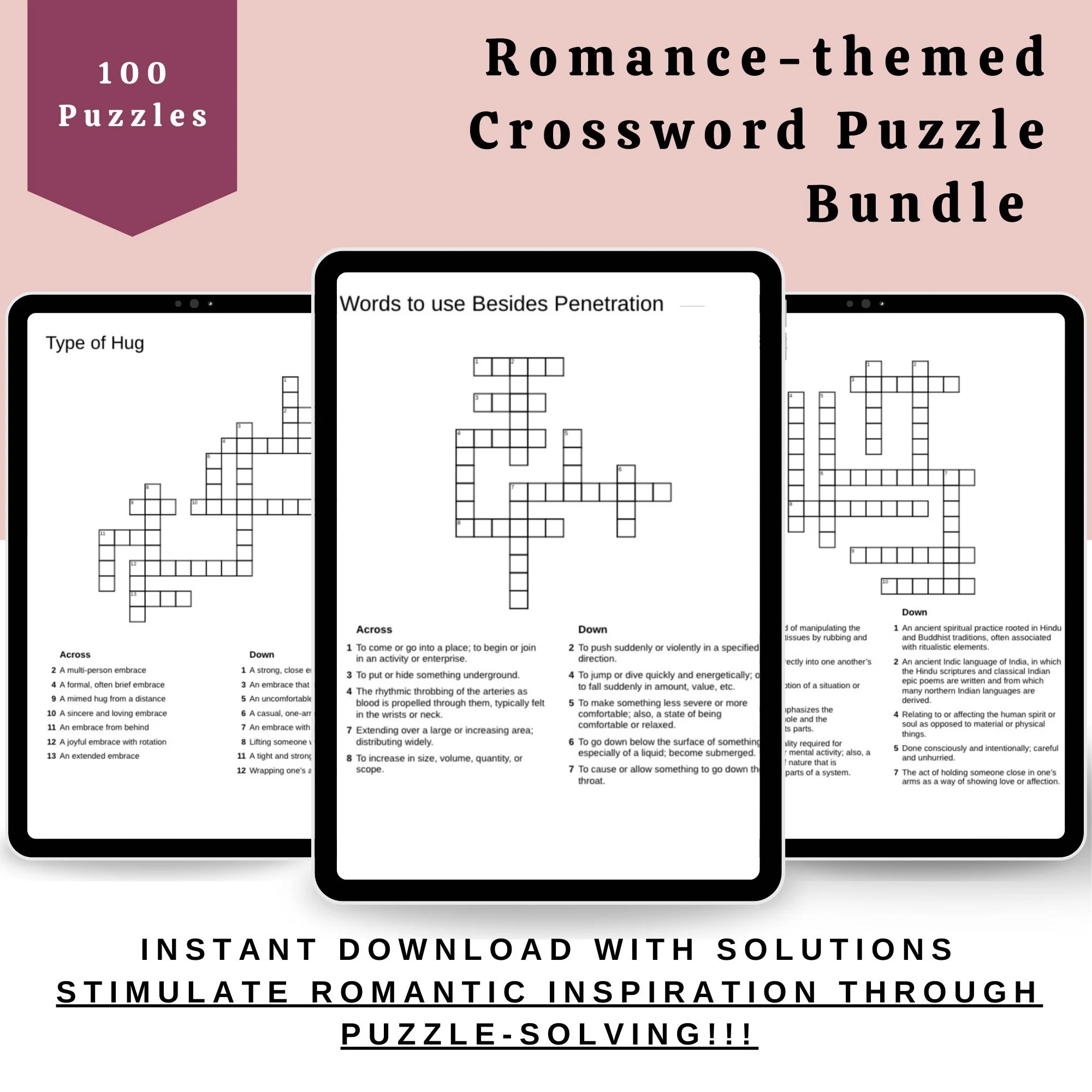 Romance themed Crossword Puzzle Bundle 100 Printable Puzzles With Solutions For Adults Instant Download Fun Adult Gifts For Her Etsy Romance themed Crossword Puzzle Bundle 100 Printable Puzzles With Solutions For Adults Instant Download Fun Adult Gifts For Her Etsy