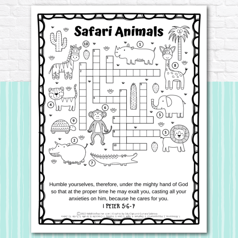 Safari Animals Bible Activity Page Kids Bible Teacher Safari Animals Bible Activity Page Kids Bible Teacher