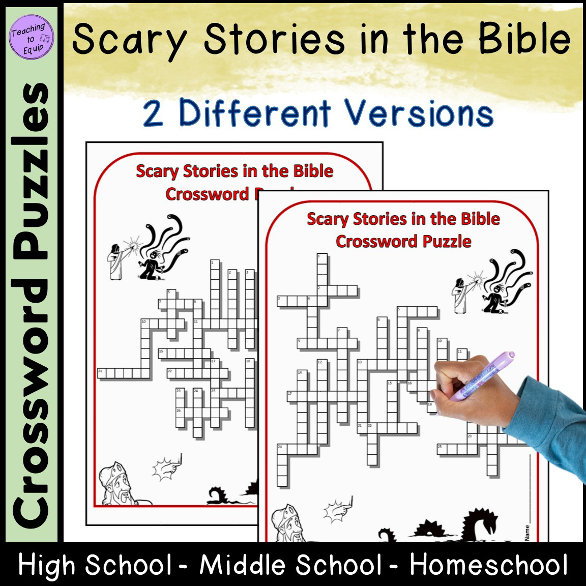 Scary Stories In Bible Crossword Puzzle Halloween Made By Teachers