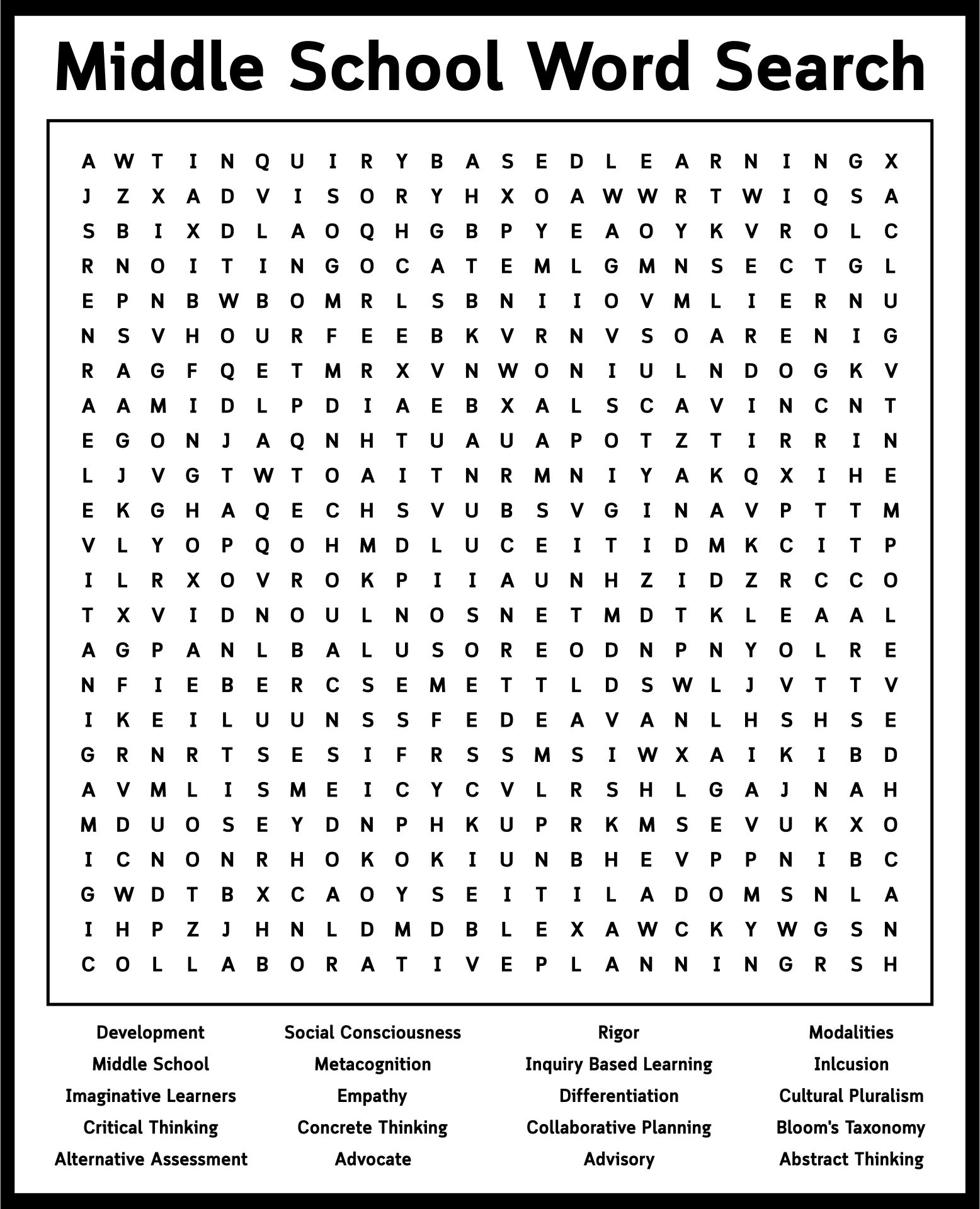 Crossword Puzzles Printable Middle School Crossword Puzzles Printable Middle School