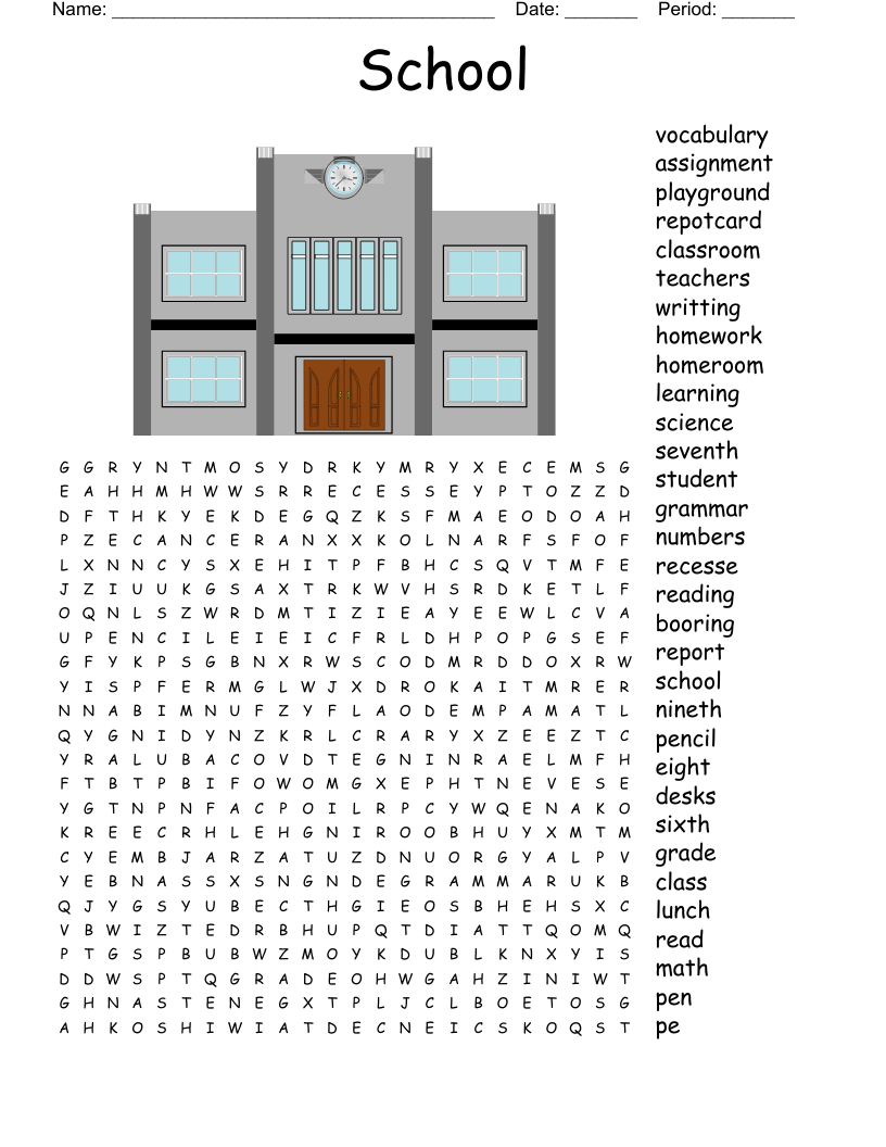 School Word Search WordMint
