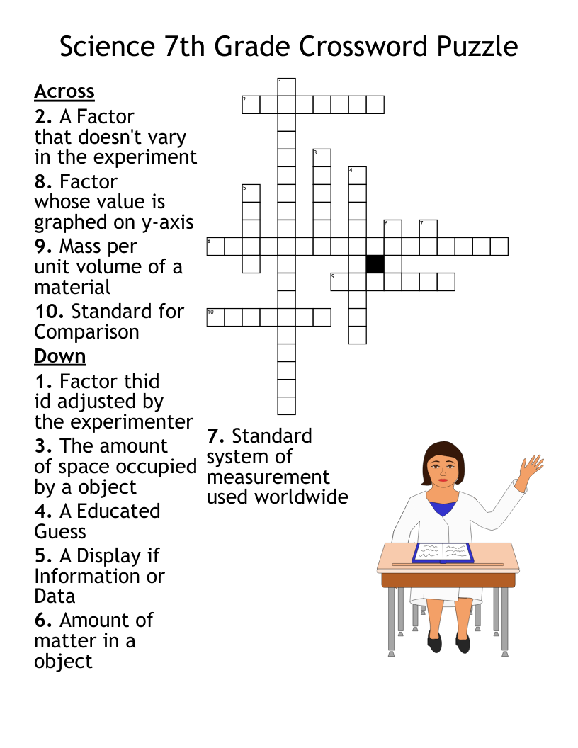Science 7th Grade Crossword Puzzle WordMint Science 7th Grade Crossword Puzzle WordMint