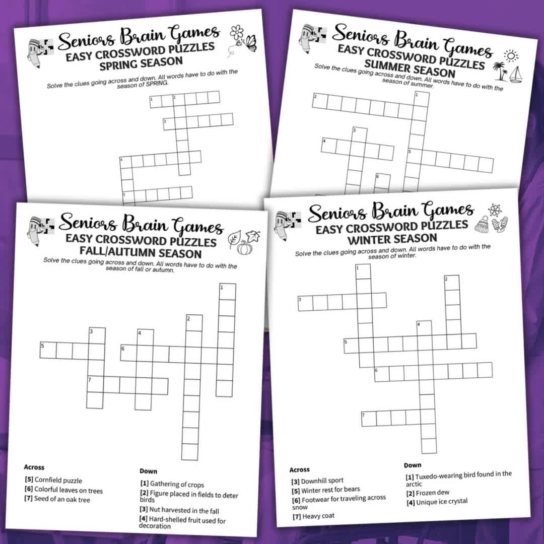 Seniors Easy Crossword Puzzles Puzzles For Seniors Dementia Activities Memory Care Games Brain Games Dementia Games Seasons Etsy Seniors Easy Crossword Puzzles Puzzles For Seniors Dementia Activities Memory Care Games Brain Games Dementia Games Seasons Etsy