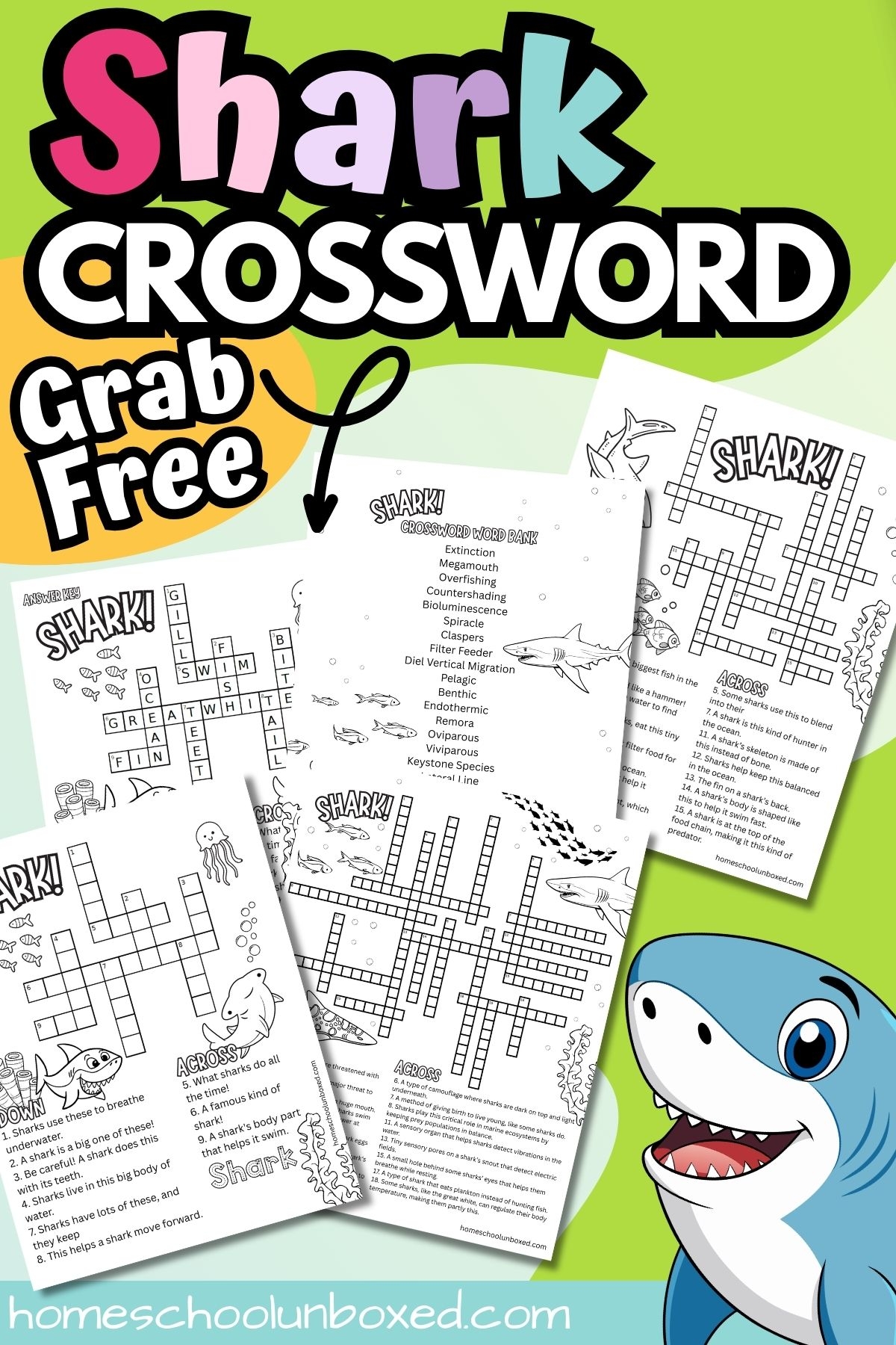 Shark Crossword Puzzles Free Printables For All Ages  Shark Crossword Puzzles Free Printables For All Ages